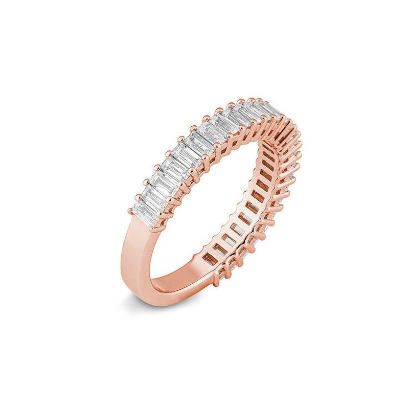 Schmaler Halbmemoire Baguette Labordiamantring – Eleganter Ring mit Labordiamanten - 41063090