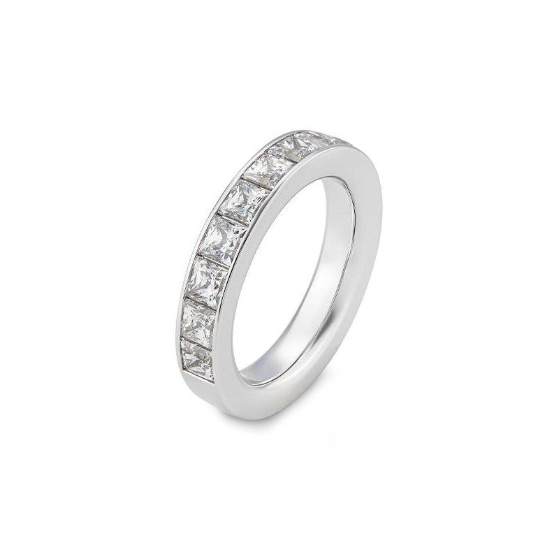 Schmaler Halbmemoire Carree Diamantring – Eleganter Ring mit Diamanten - 41062850