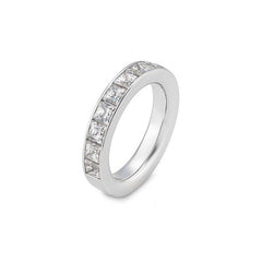 Schmaler Halbmemoire Carree Diamantring – Eleganter Ring mit Diamanten - 41062850
