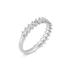 Schmaler Halbmemoire Labordiamantring – Eleganter Ring mit Labordiamanten - 41062970