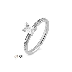 Verlobungsring Baguette mit Labordiamanten - 41062310