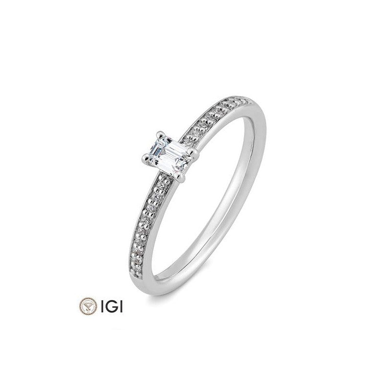 Verlobungsring Baguette mit Labordiamanten - 41062310