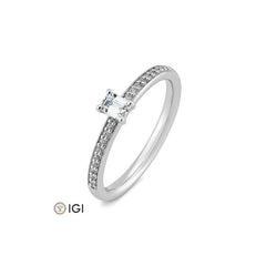 Verlobungsring Baguette mit Labordiamanten - 41062310