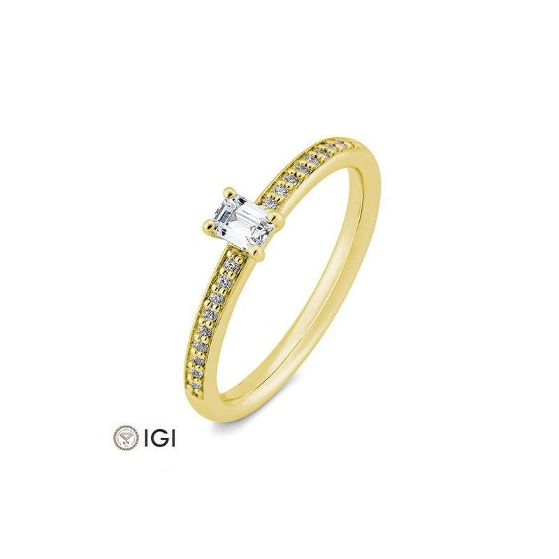 Verlobungsring Baguette mit Labordiamanten - 41062310