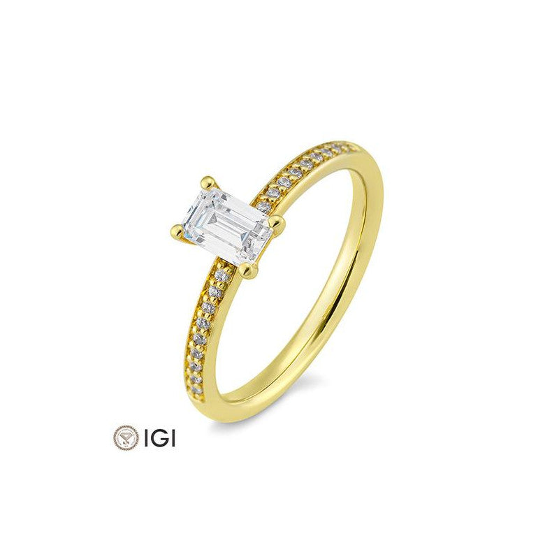Verlobungsring Baguette mit Labordiamanten - 41062310