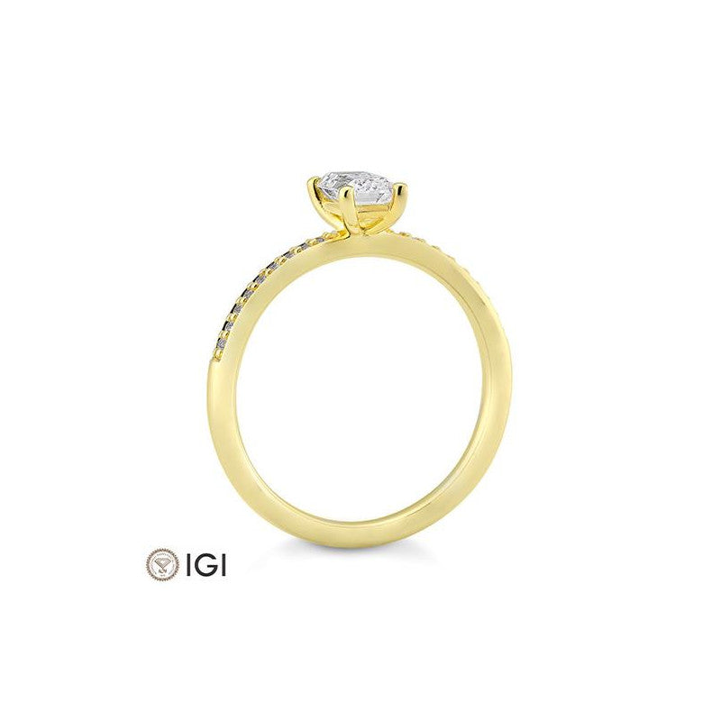 Verlobungsring Baguette mit Labordiamanten - 41062310