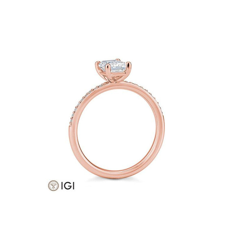 Verlobungsring Baguette mit Labordiamanten - 41062310