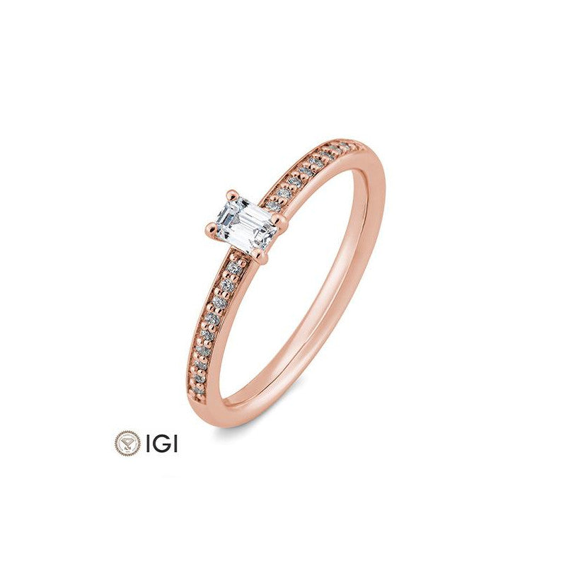 Verlobungsring Baguette mit Labordiamanten - 41062310